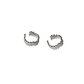 Silver-Tone Textured C Shape Ear Cuffs Open Clip Pair view 5