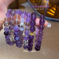 Thirteen Mixed Purple Bead Chip Clear Ring And Charm Bracelets view 2