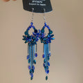 Blue Beaded Chandelier Hook Earrings In Two Designs view 7