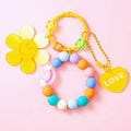 Candy Bead Smiley Daisy Keychains in Six Bright Color Combinations view 7