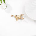 Aqua Gold Tone Cicada Enamel Metal Brooch Pin for Jackets and Lapels view 4