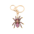 Rhinestone Spider Keychain Antique Gold Metal Insect Charm view 5