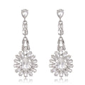 Red Flower Geometric Crystal Six Designs Metal Dangle Earrings view 6