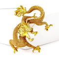 Textured Chinese Dragon Brooch in Four Metallic Colors view 2