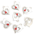 Crystal Heart Dolphin Charms in Six Colors and Two Metal Tones view 7