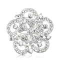Crystal Openwork Flower Brooch In 2 Styles With Polished Metal Details view 5
