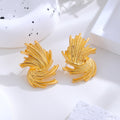 Gold Tone Firework Metal Dangle Earrings Dangle Jewelry view 4
