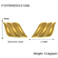 Three-Layer Wing Stud Earrings Gold Silver Two-Tone Stainless Steel view 8