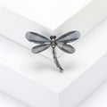 Acrylic Dragonfly Brooch in Metal with Translucent Wings and a Slim Crystal-set Body view 9