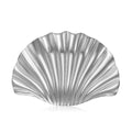 Ridged Scallop Shell Brooch with Polished Metal Finish view 5