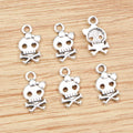Bow Skull and Crossbones Metal Charms in Two Finishes view 2