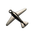 Three Dimensional Airplane Pendant Charm In Multiple Metal Finishes view 5