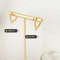 Gold Steel Mini Hoop Earrings Clear Round Drop Stone view 2