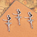 Ballet Dancer Metal Charm in 3 Decorative Finishes view 6