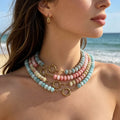 Eleven Color Abacus Bead Necklaces With Round Carabiner Clasps view 3