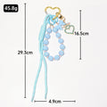 Beaded Heart Carabiner Keychain Phone Strap Bow Charm view 4