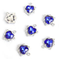 Faceted Heart Crystal Metal Jewelry Charms, 22 Colorways view 11