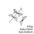 Butterfly Wing Silver Tone Small Hole Spacer Beads view 3