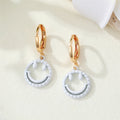 Gold Tone Open Smiley Face Huggie Drop Earrings in Six Colors view 8