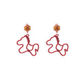 Five Red Horse and Lucky Message Festive Dangle Earrings view 5