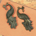 Peacock Phoenix Alloy Charm Pendant 60x20mm