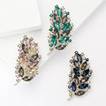Layered Crystal Leaf Branch Brooch for Jackets Scarves and Coats view 1