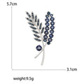 Two Tone Crystal Wheat Leaf Brooch in Seven Colorways view 12