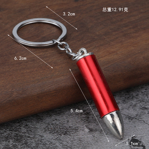 Bullet Model Alloy Metal Keychain Pendant Accessory