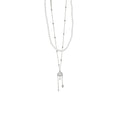 Silver Tone Layered Cloud and Raindrop Pendant Necklace view 5