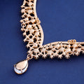 Black Silver Tone Champagne Crystal Garland Crystal Seven Designs Metal Necklace and view 4