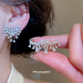 Crystal Branch Ear Clips in Three Metallic Colorways view 2