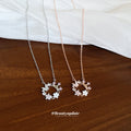 Crystal Flower Pendant Necklace in Rose Gold and Silver view 4