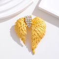 Gold Tone Angel Wing Crystal Metal Brooch Pin for Jackets and Lapels view 4