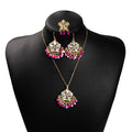 Gold Crystal Fan Jewelry Sets Bead Colors Necklace Earrings Ring view 8