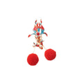 Gold Red Blue Enamel Koi Fish Clip with Red Pom Poms view 5