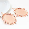 Beaded Edge Oval Metal Pendant Trays in Three Antique Finishes view 3