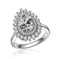 Pear-Shaped Double-Halo Ring In Four Center Stone Colors view 6
