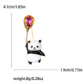 Enamel Panda Brooch Crystal Balloon Black White Cute Pin view 5