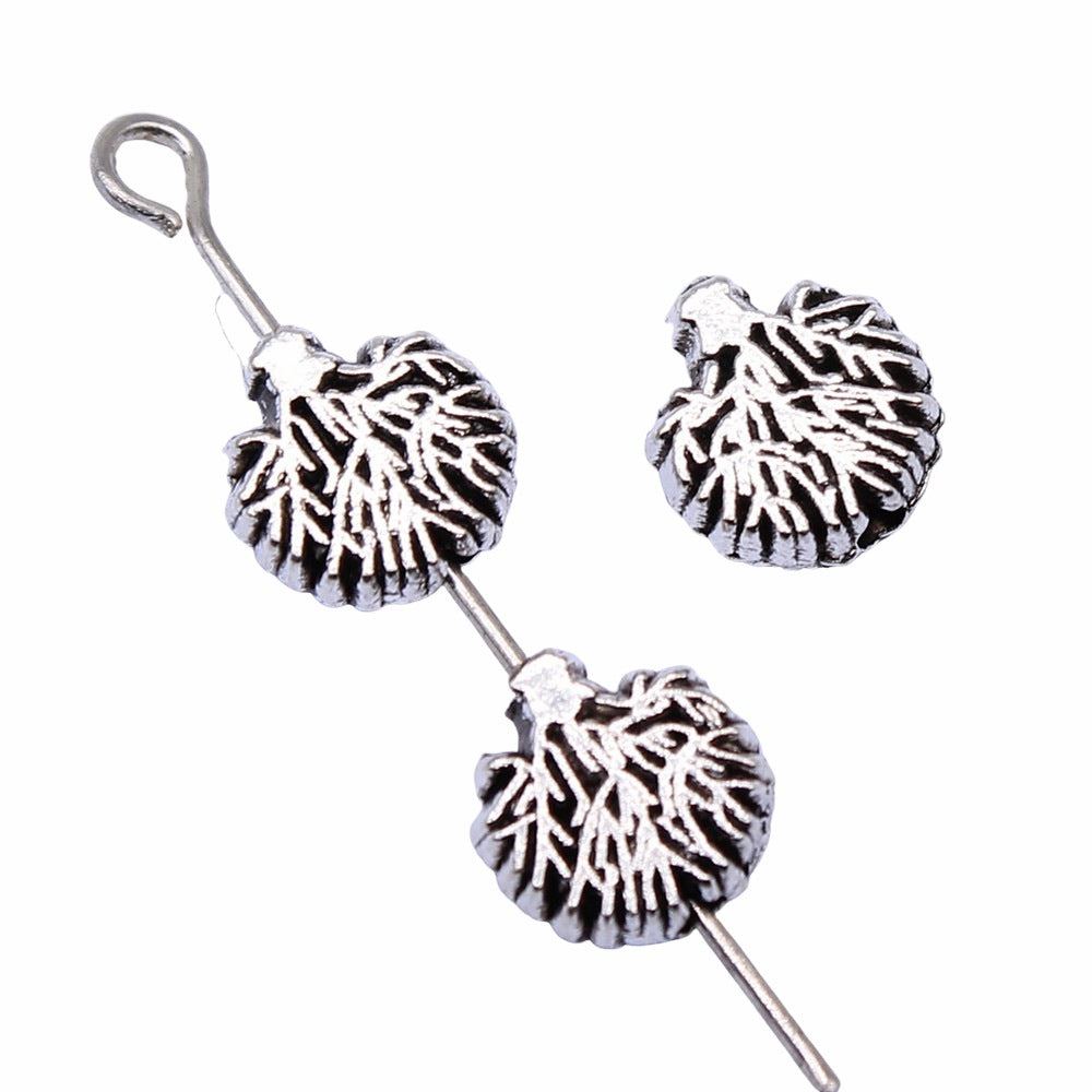 8x8mm 0.65g Antique Silver Zinc Alloy Tree Loose Metal Beads for DIY Bracelet Necklace Making