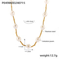 Irregular Imitation Pearl Gold Tube Station Necklace view 6