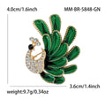 Enamel Peacock Crystal Body Brooch Blue Purple Green view 8