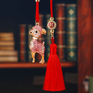 Mixed Jeweled Goat and Fortune Sheep Car Hangers in Seven Pictured Colors