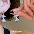 Pink and Blue Carousel Horse Earrings and Necklace view 3