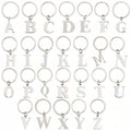Stainless Steel Alphabet Letter Keychain With Polished Silver Initial Charm view 1