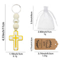 White And Yellow Cross Bead Keychain In Two Packaging Styles view 2