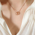 Irregular Open Circle Pendant Necklace Fine Cable Chain Gold Tone view 6
