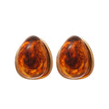 Amber Brown Resin Stud Earrings In Three Shapes Jewelry view 5
