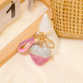 Two Tone Rhinestone Heart Keychain Pink Crystal Charm view 1
