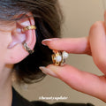 Textured Pearl Ear Cuffs in Gold or Silver Tone Four Options view 1