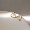 Gold Tone Opalescent Geometric Earrings in Six Designs view 9